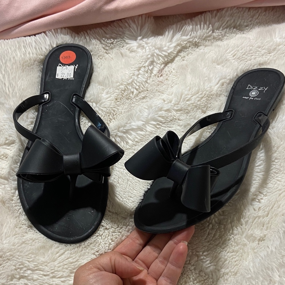 Dizzy Women's Elegant Black Bow Sandals